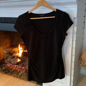 Whitehouse black market black tshirt sequin detail top